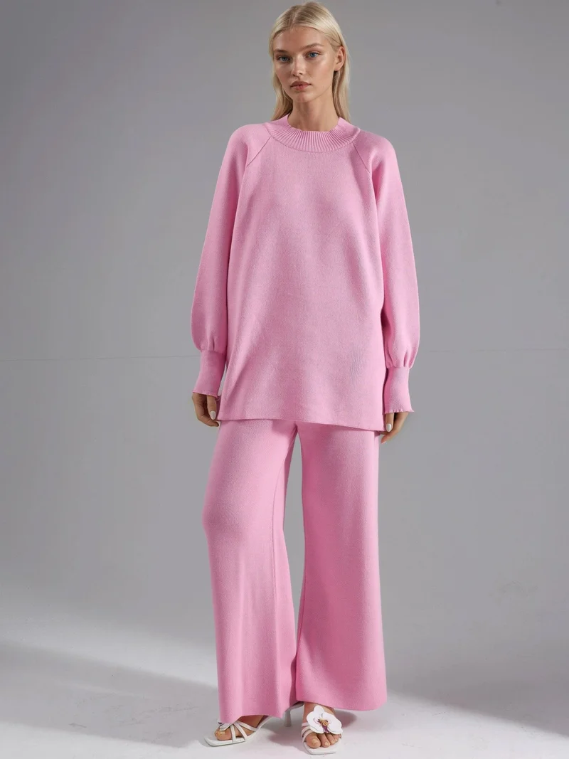 MY FASHION Loose Fit Sweater & Pants Knit Co-ord Set